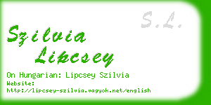 szilvia lipcsey business card